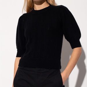 kate spade Cashmere Puff-sleeve Sweater black XS nwot